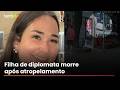 Veja momento em que van atropela filha de diplomata em calçada no Rio