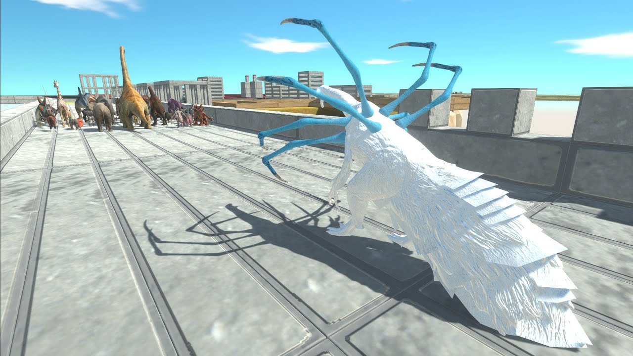 Escape from Albino Alien Therizinosaurus - Animal Revolt Battle Simulator