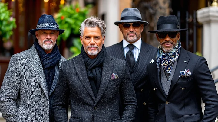 Ralph Lauren Inspired Winter Elegance in Dark Gray and Black Luxury Style for Mature Men