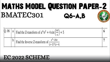 #6 Maths Model Question Paper 2 Q6 a,b Solved and Explained 3rd Sem BMATEC301 ECE 2022 Scheme VTU