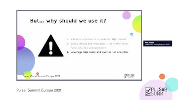 Interactive Analytics on Pulsar with Pulsar SQL - Pulsar Summit Europe 2021