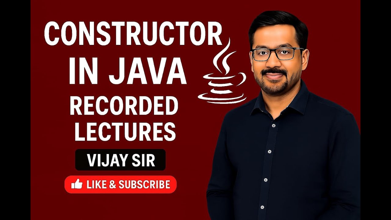 Constructor in Java | Recorded Lectures by Vijay Sir | Java Tutorial ...