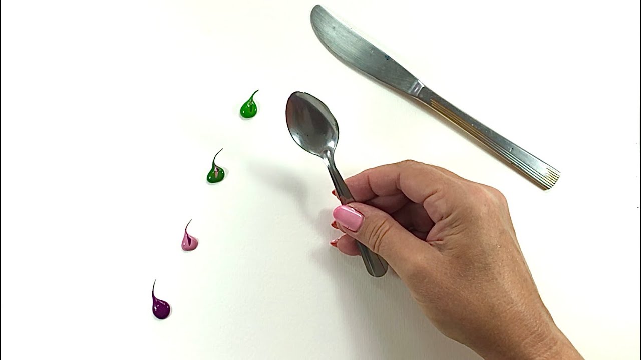 Paint Flowers With a Spoon/Easy Technique YouTube