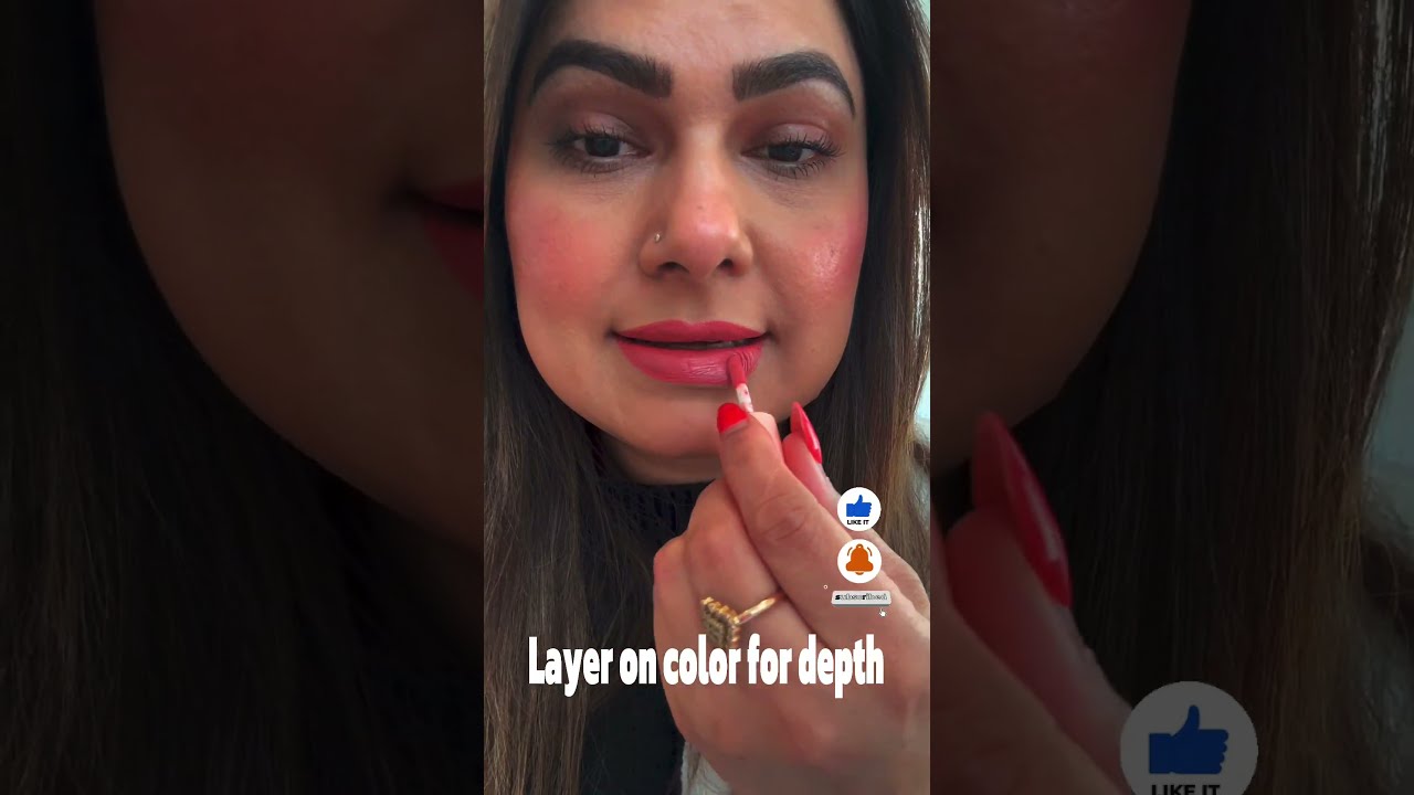 Stunning Coral Lipstick Application tutorial  