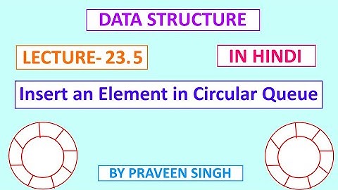 Data structure lecture 23.5 insert an element in circular queue in hindi