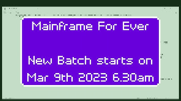 Mainframe for Ever | Uprooting Mainframe | Next Batch Details See Description | Free Mock Interview