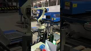 turret punch machine with robot loading! #aiotek #turret #punch #punching