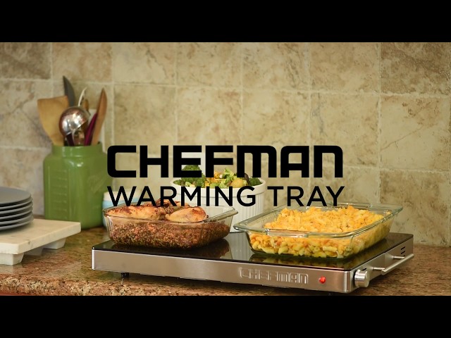 Chefman Black Electric Warming Tray Buffet Server with Adjustable