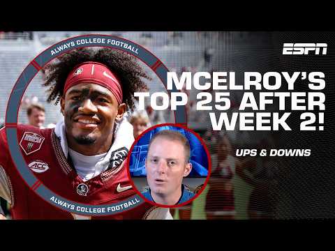 Greg McElroy's Top 25 after Week 2! 📈📉 | Always College Football