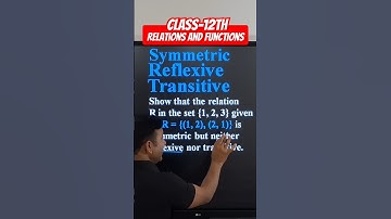 Show that the relation R in the set {1,2,3} given by R = { (1,2), (2,1)} is symmetric but not...