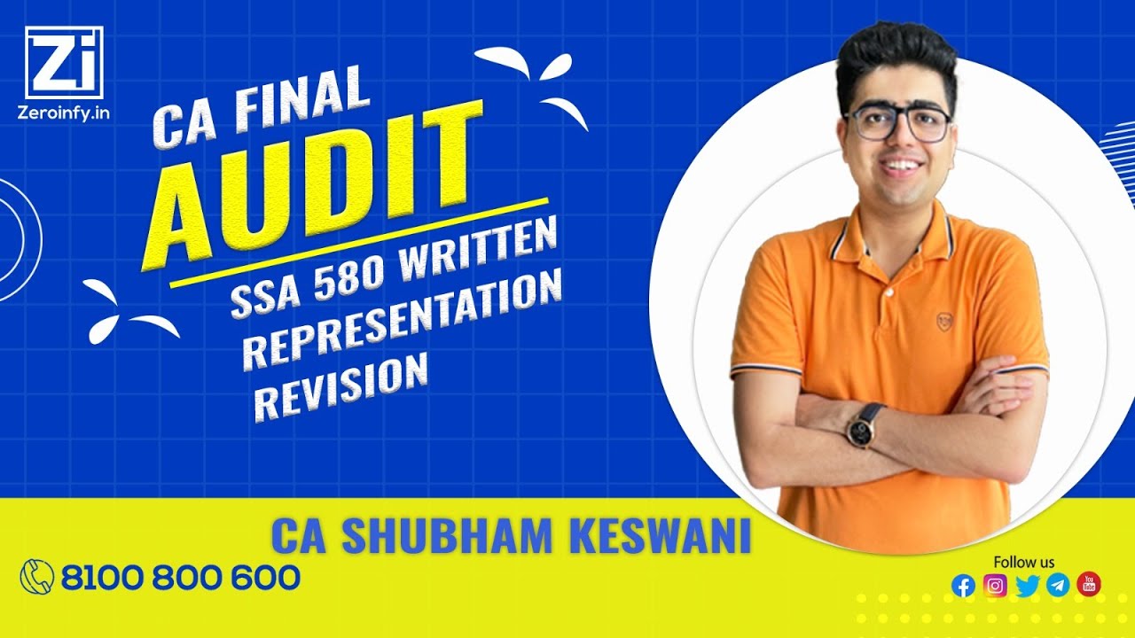 SA 580 Written Representation Revision | CA Inter Audit | CA Shubham ...