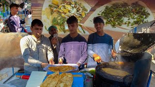 Vegetarian & Potato Bolani Recipe Street Food Jalalabad Afghanistan 4K