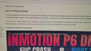 Someone wanted me to cover this My thoughts on the iNmotion news on repair