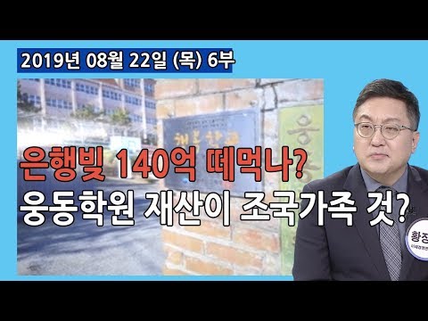 6부 <strong>조국</strong> 56억 재산에 6원 내고 국민세금? 가족 은행빚 140억 떼먹나? <strong>웅동학원</strong> 재산이 조국가족 것? 조국딸 최고급 컨설팅 (2019.08.22) [사회이슈]
