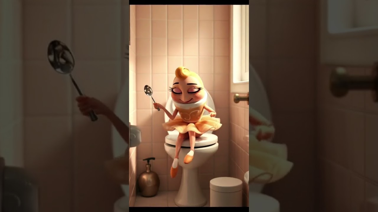 Ballerina Cappuccina on the toilet.