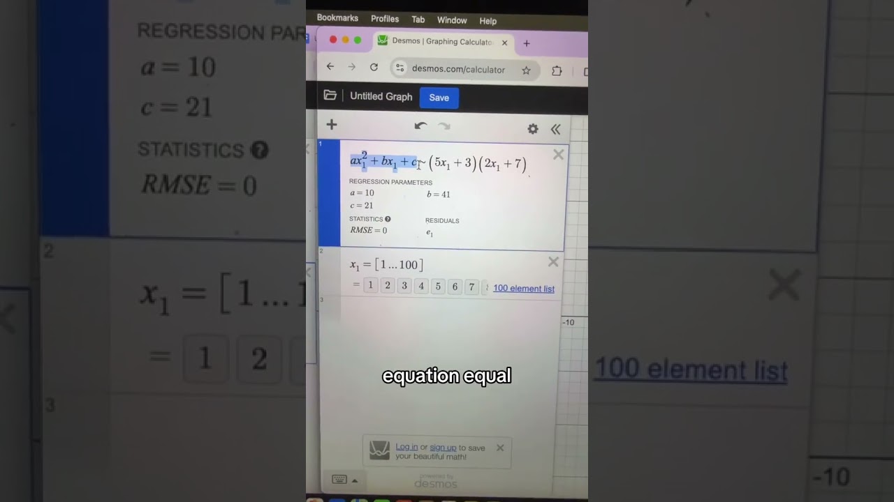 Desmos regression tips 