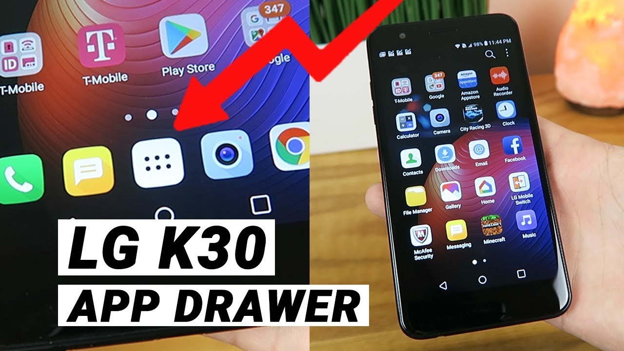 Lg K30 How To Access App Drawer Add Button Youtube