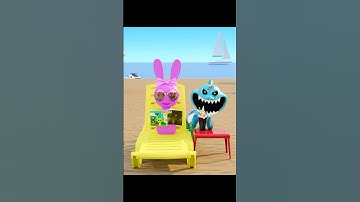 Smiling critters and Sprunki at the beach! #sprunki #incredibox #smilingcritters #poppy