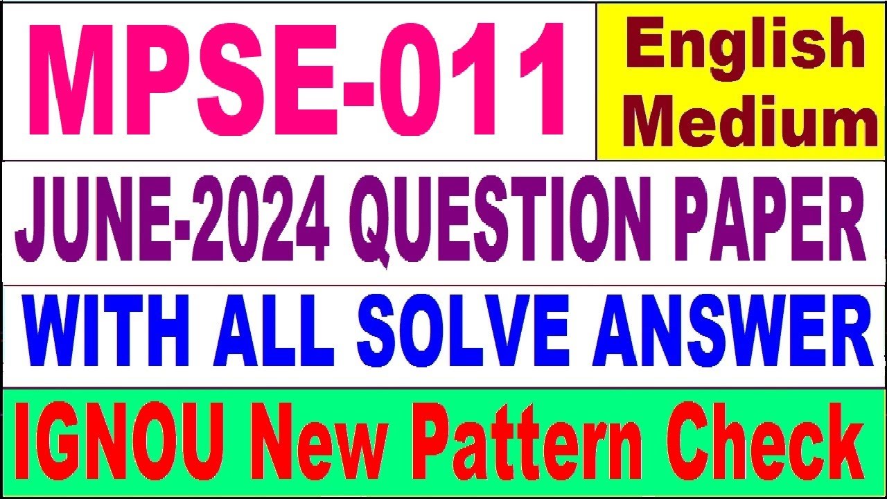 MPSE 011 Previous Year Question Paper June 2024 in English | mpse 011 important question with answer