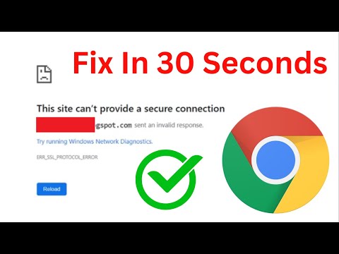 Fix This Site Can't Provide A Secure Connection Error Google Chrome | err_ssl_protocol_error (Easy)
