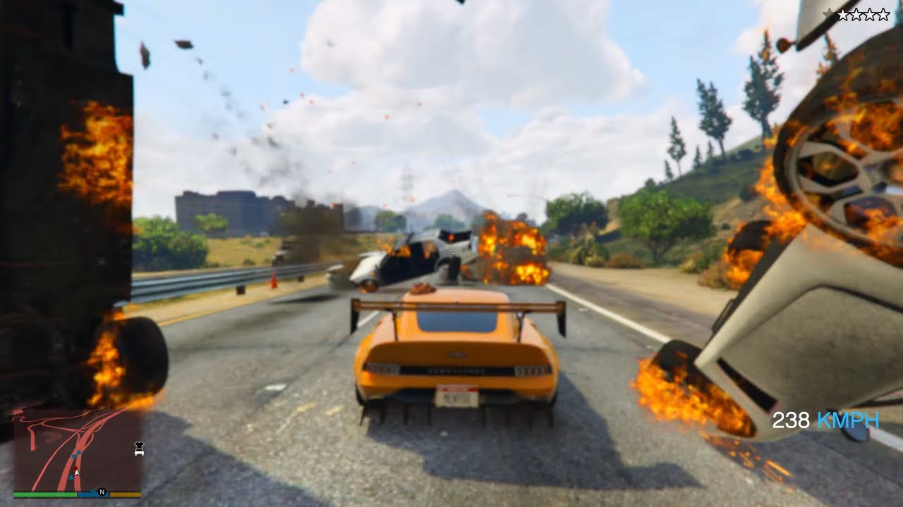 Police Car Chase | Car Triggers Explosions Across GTA 5 - YouTube