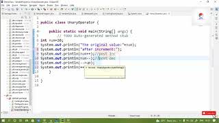 Java Session 6: How to Use Unary Operators in Java/what is Unary Operators/Java Operators
