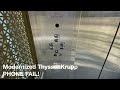 PHONE FAIL! ThyssenKrupp Hydraulic Caged Elevator @ Riverwalk Streetcar Station in San Antonio, TX
