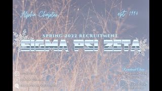 Albany Sigma Psi Zeta | Spring 2022 Recruitment Video