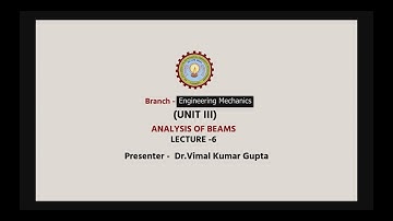 | AKTU Digital Education | Engineering Mechanics | Analysis of Beams Part-1