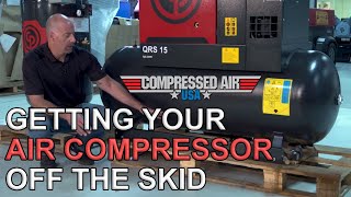 De-Skid a Large/Horizontal Rotary Screw Air Compressor | CompressedAirUSA.com