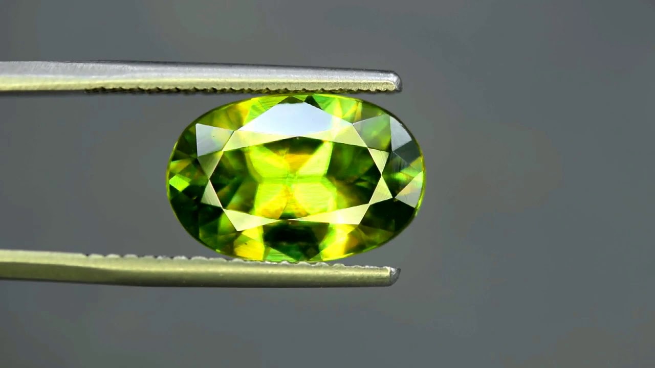 Sphene Titanite Certified, 5.97 Carats Natural Full Fire Chrome Sphene Tita