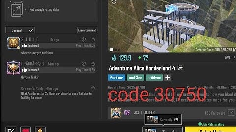 Bgmi wow Parkour map code 30750 | Adventure alice borderland 4 | #bgmilive #bgmi #pubg #pubgmobile 