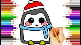 كيفية رسم بطريق ظريف رسم خطوة بخطوة How to draw a cute penguin