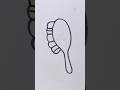 Easy Hair brush Drawing || #shorts #art #youtubeshorts #trending #viral