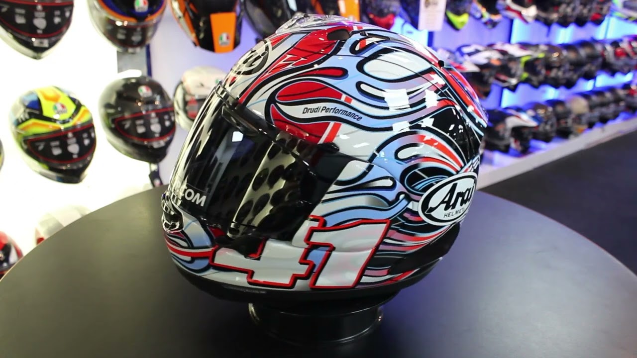 Arai RX-7V Evo Haga WSBK Helmet - YouTube