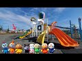 アンパンマン!おもちゃ アニメ☆気球がある公園でかくれんぼ♡電車も見えたよ♫みんな、どこにいるのかな? Hide and Seek in the park 【すべり台】【気球】