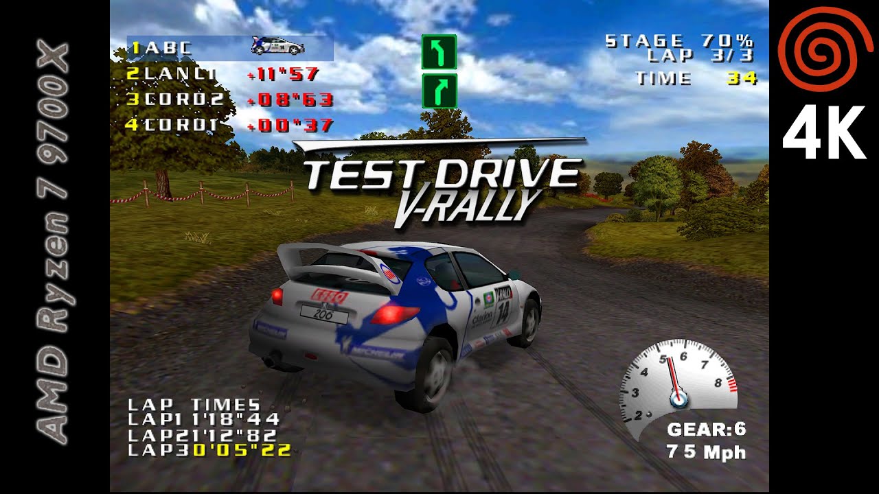 Test Drive V-Rally (4K / 2160p / 60fps) | Redream Emulator (Premium) on ...