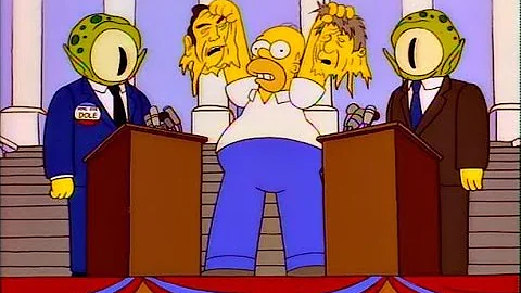 The Simpsons BILL Clinton as Alien - Two Party Sys...