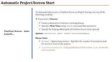 CIMPLICITY Training: Automatic Project/Screen Startup Configuration