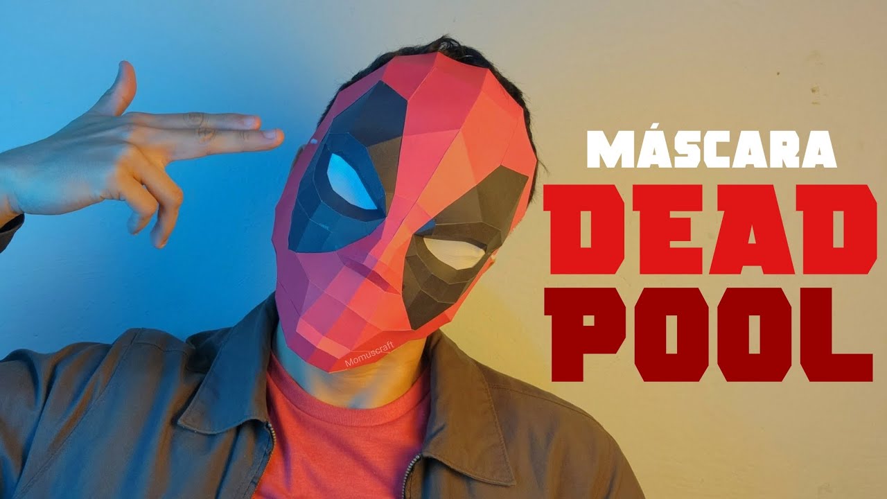 Cómo hacer una Máscara de Deadpool con Cartulinas - Momuscraft