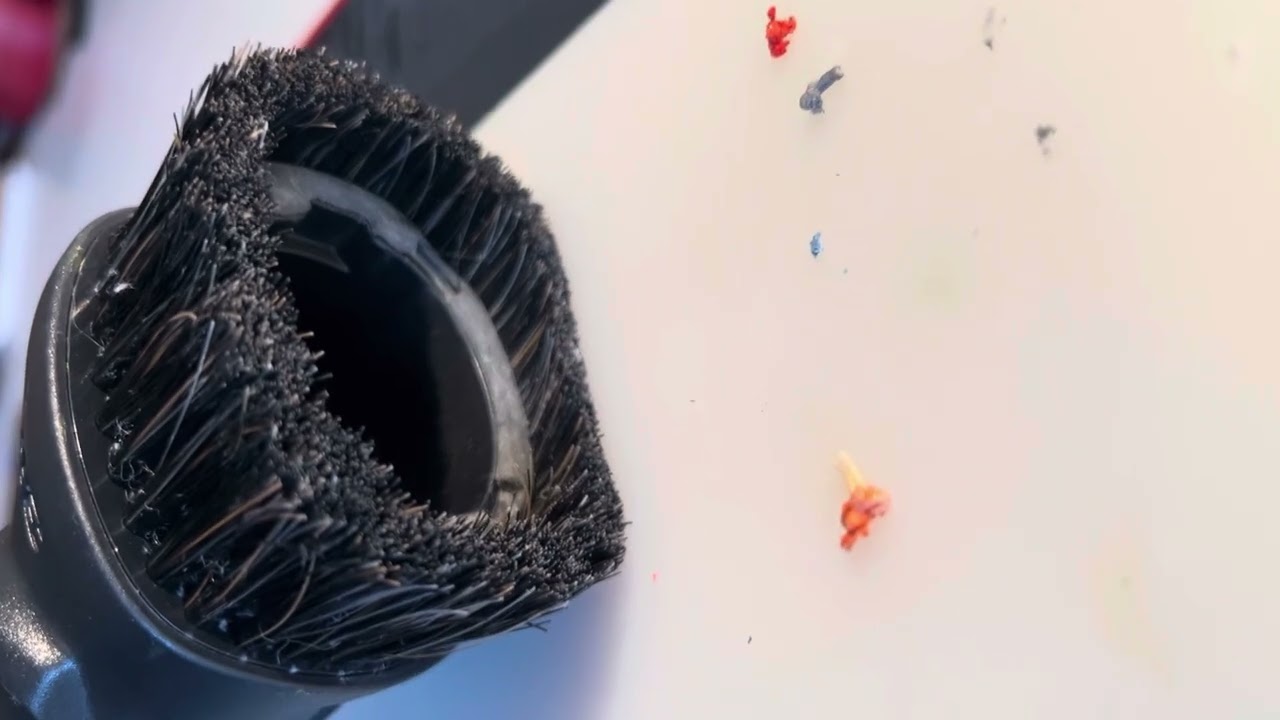 Vacuuming the desk with my Electrolux