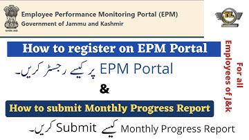 How to Register on EPM Portal || How to submit Monthly Progress Report || epm || epm portal