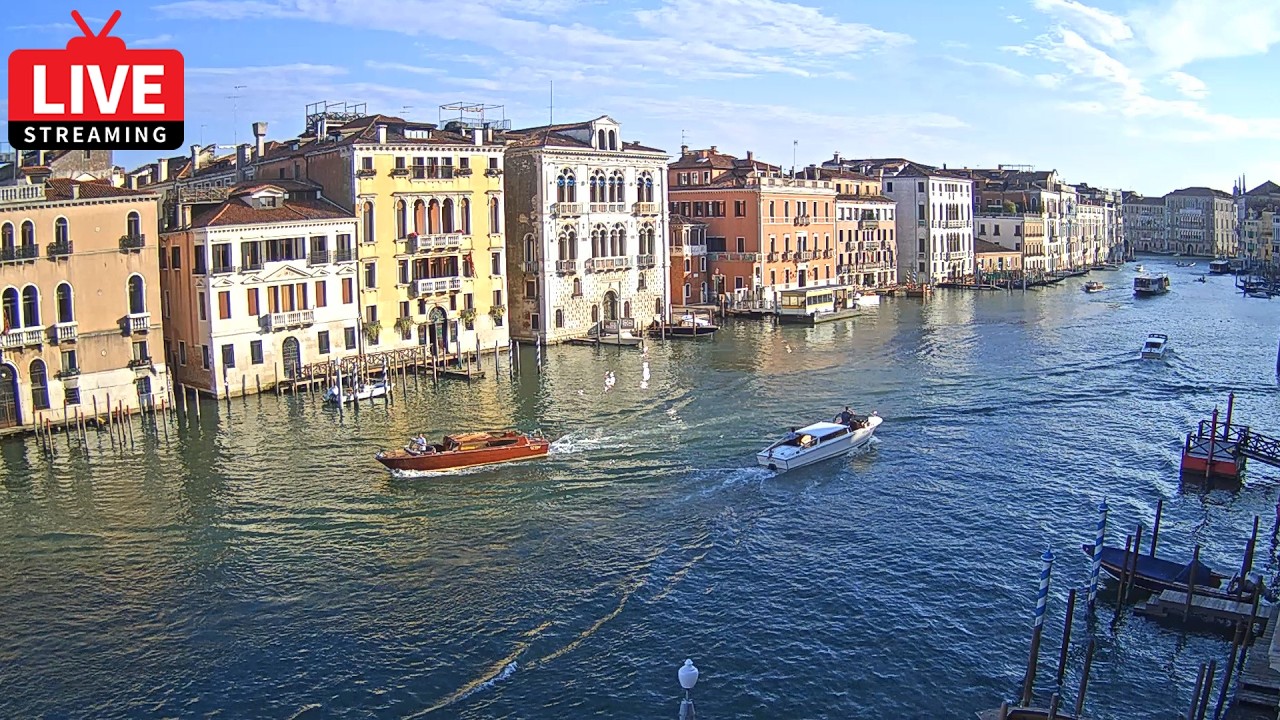 🔴 Venice Italy Live Camera - Grand Canal in Live Streaming from Ca' Angeli
