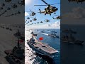 Awe-Inspiring Military Power! Carrier &amp; Fighter Jets Side-by-Side #AerialPhotography#viral #shorts