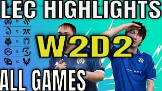 LEC Highlights Week 2 Day 2 ALL GAMES | LEC Winter W2D2