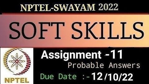 NPTEL-22 | Soft Skills | Assignment - 11 | Most Probable Answers
