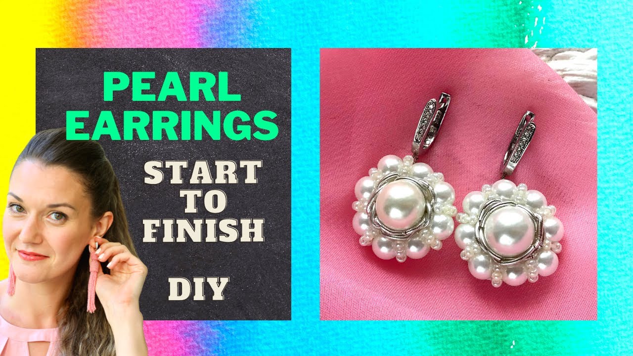 How To Make FANCY Bead Pearl Earrings at Home STEP by STEP Tutorial for BEGINNERS YouTube