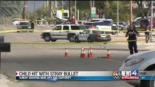 Child hit with stray bullet