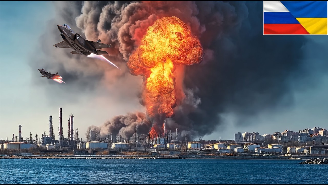 1 Minute Ago! A US F-35 jet reportedly BLOWN UP a Russian oil facility in the Black Sea.