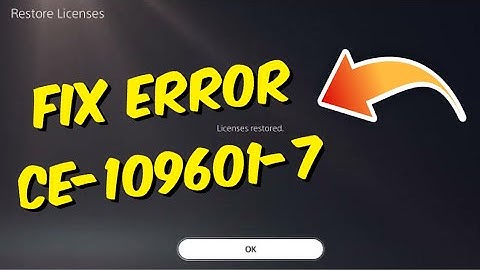 How To Fix PS5 Error Code CE-109601-7